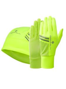 RonHill Beanie and Glove Set Fluo Yellow/Black